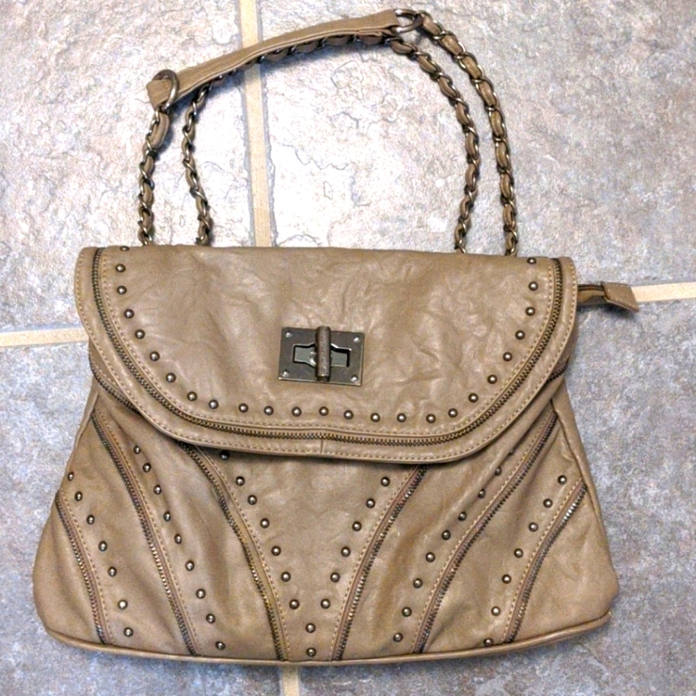 Taupe coloured shoulder bag